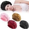 1/2pc Luxurious Satin Hair Soft Wide Brim Sleep Cap Unisex Elastic Band Shower Caps Daily Sleeping Bath Shower Hair Care Cap