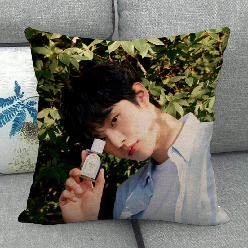 Custom Ahn Hyo Seop Pillowcase Wedding Decorative Cotton Linen Pillow Case For Home Pillowcover 45X45(One Sides)