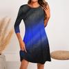 Women's Fashion Casual Print Round Neck Three-quarter Sleeve Short Dress