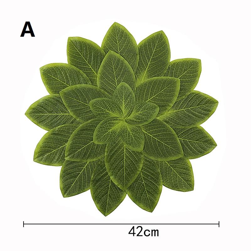 Green Leaves Shape Heat Resistant Table Mat Washable Heat Insulation Dining Mats