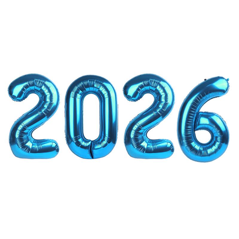 2026 Цифровые фольгированные шары Счастливый канун Нового года Украшение для вечеринки Реквизит для фотобудки Принадлежности Рождественский домашний декор Navidad 2026