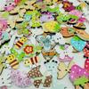 50Pcs/Bag Button Eco-friendly Cartoon Animal Pattern Wood Knitting Clothes Buttons for Home