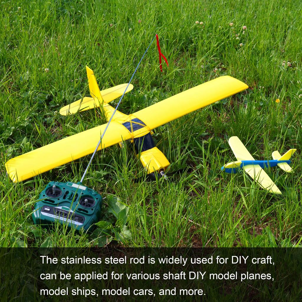 uxcell 5-Piece Round Rod Bar, 304 Stainless Steel, 3.5mm Diameter, 300mm Length, for Various Shafts, DIY Crafts, Model Cars, Airplanes, and Ships