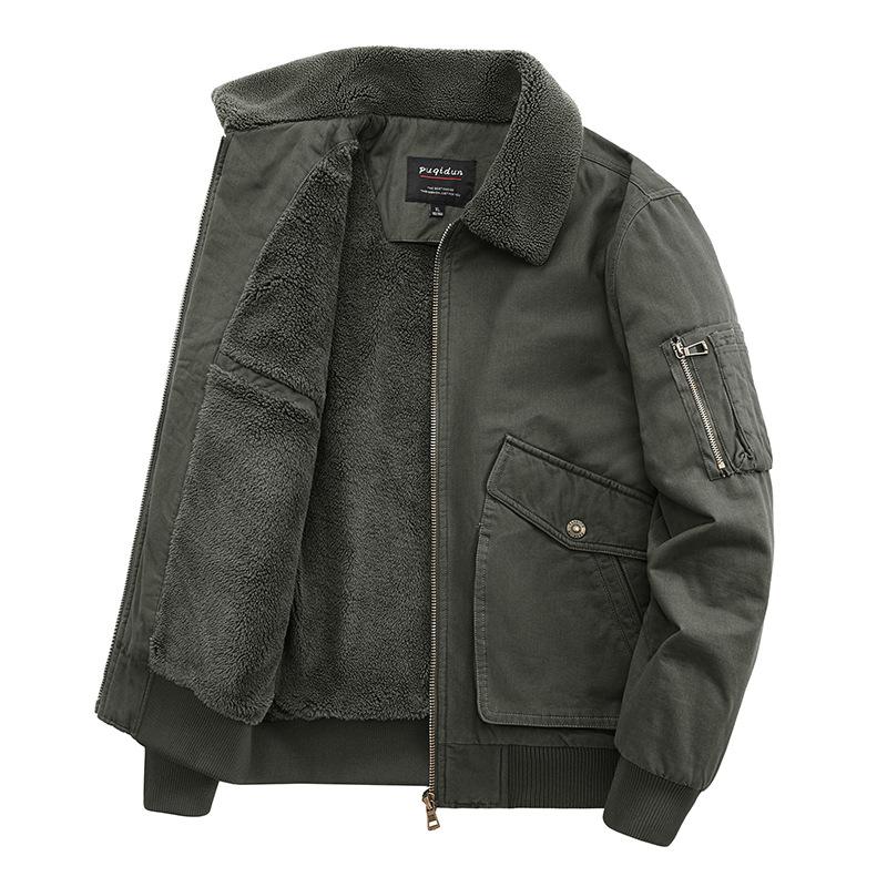 Cappotto invernale da uomo in pile di agnello imbottito in cotone Cappotto casual foderato in pile Cappotto spesso imbottito in cotone Cappotto imbottito in cotone largo con colletto in lana