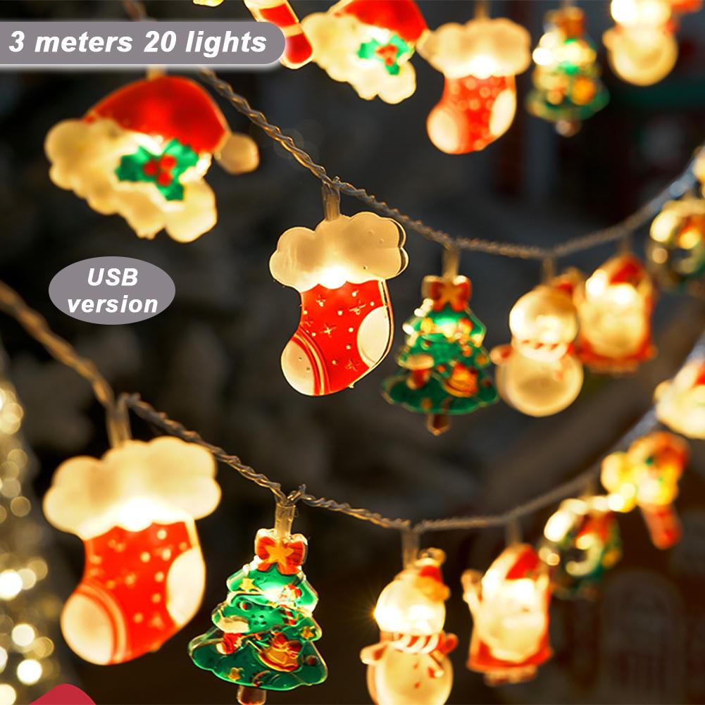 1.5/3/6m LED Christmas Decoration String Light Santa Claus Christmas Trees Battery USB Copper Wire Lighting for Home Decor