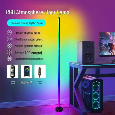 RGB Sound-Reactive Floor Lamp: Colorful Light for E-sports, Living Room, Bedroom, with Music Rhythm and Remote Control.