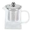 Clear Glass Teapot 350ml Removable 304 Stainless Steel Thermal Tea Kettle with Handle for Loose Leaf Tea (350ml)