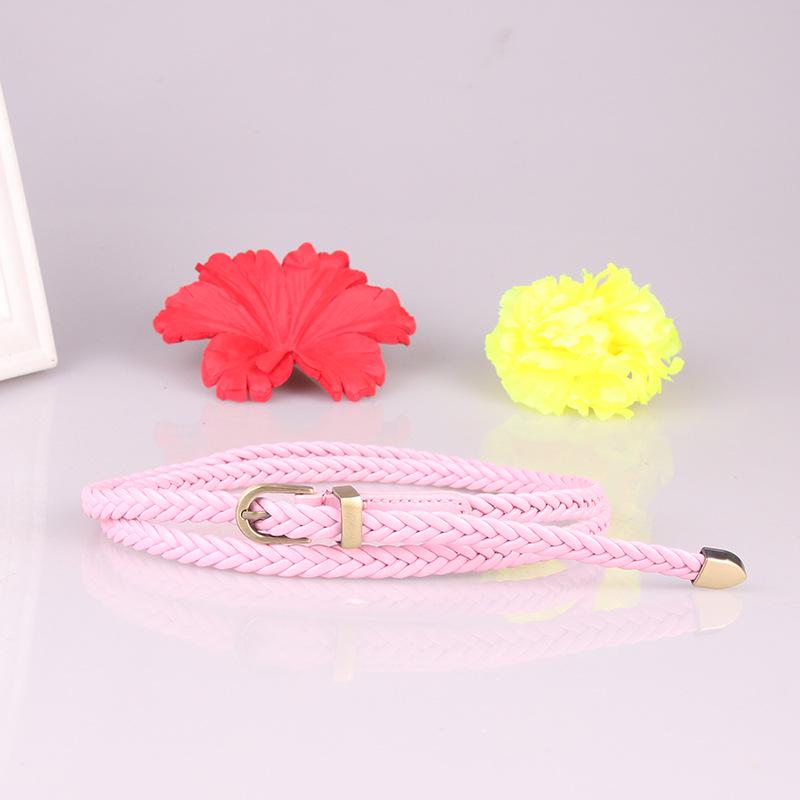 New Hand-Woven Women's Pin Buckle Thin Belt