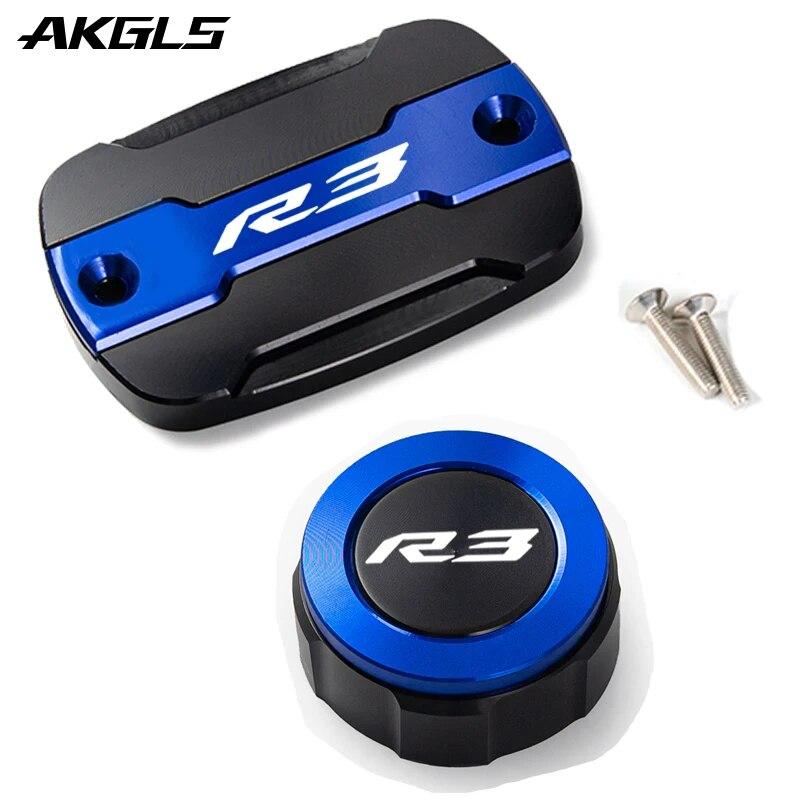 

Для Yamaha YZF R3 YZF-R3 YZFR3 2015-2022 мотоцикла защита масляной крышки переднего и заднего тормоза и крышка маслозаливной горловины R3 аксессуары R3 blue