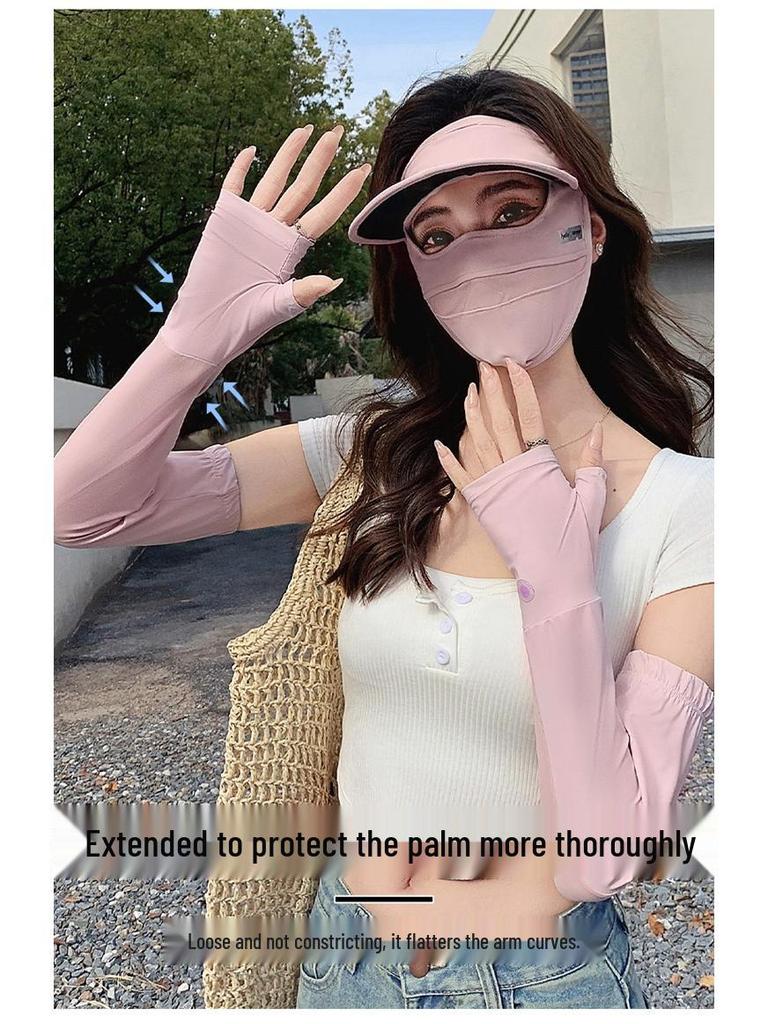 Women's Breathable Summer Sunscreen Face Mask with Brim for Cycling