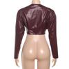2025 Summer New Women's Clothing Personalized Fashion Waist Open Button PU Leather Solid Color Casual Coat Women