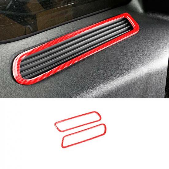 Row Air Outlet Vent Cover Trim 2X For Ford Explorer - Red Carbon Fiber