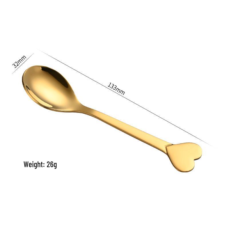 Stainless Steel Heart-Shaped Dessert and Fruit Fork Set for Kids