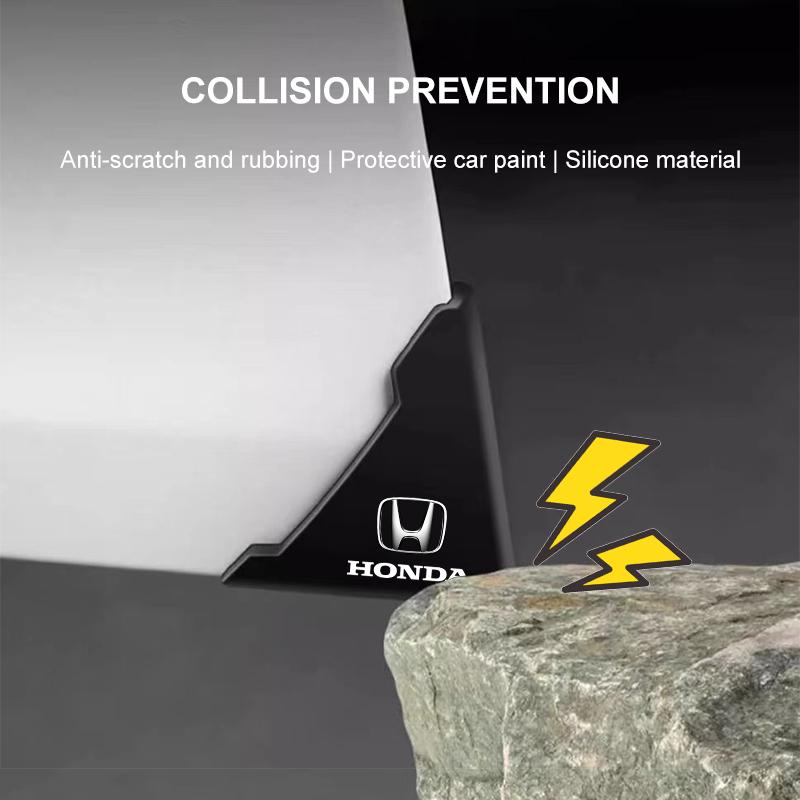 2Pcs Car Door Corner Silicone Protective Anti-Collision Cover For Honda Fit Mugen Insight Type S R VTEC DOHC Modulo Vezel Legend RR Si