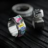 Rainbow Letter Belt Open Ring Niche Design Retro Personality High Sense Cold Wind Ring