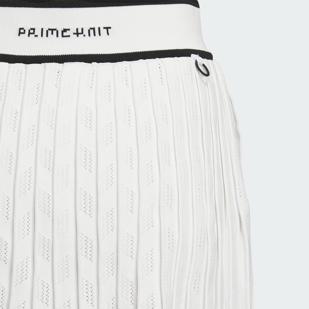 Adidas Primeknit Pleated Skirt Color Block Golf Comfortable Knitted Casual Skirt Women Skirts White IN6590
