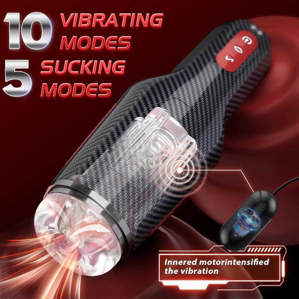 Automatic Male Masturbator, Male Sex Toys Hands Free Masturbators with 10 Vibrating Modes Male Stroker