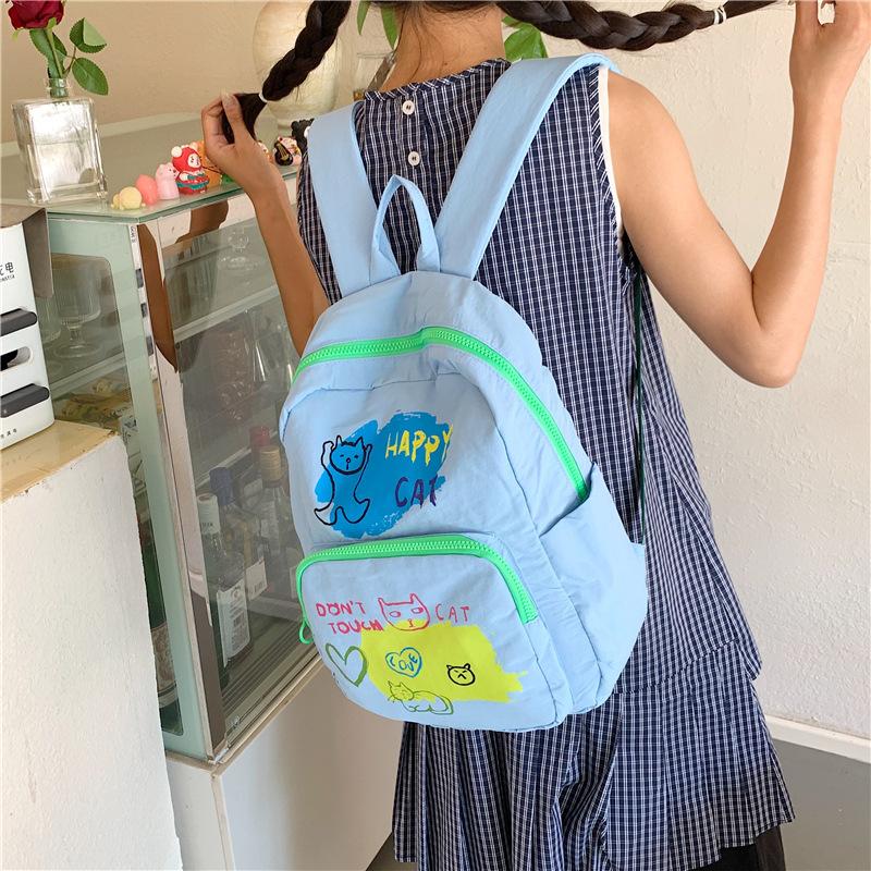 Schoolbag Korean version niche personalized graffiti backpack female small fresh leisure student class schoolbag large capacity commuter bag