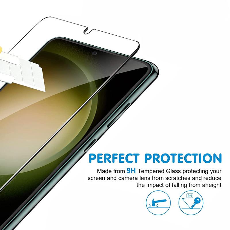 2Pcs Tempered Glass For Samsung Galaxy S24 Ultra S23 S22 S21 Plus S23+ S22+ S21+ 5G Screen Protector Finger ID Support 0.18mm