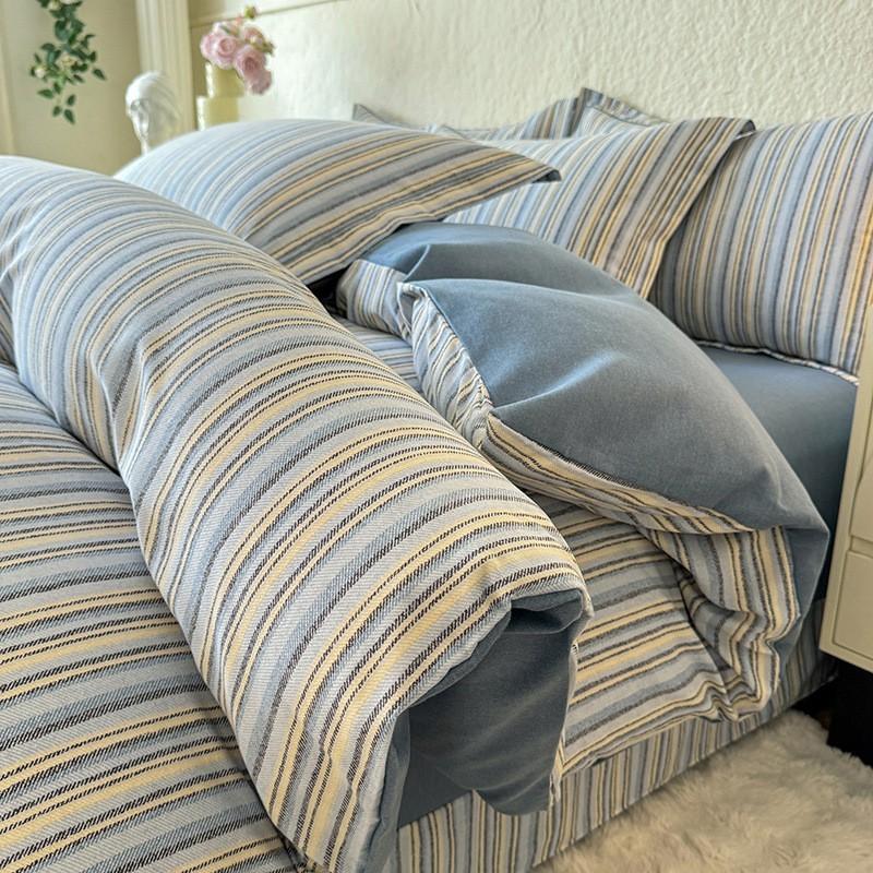 Fresh Style Cotton Bedding Set - 1.2m 1.5m 1.8m 2.0m Soft Breathable Bed Linens