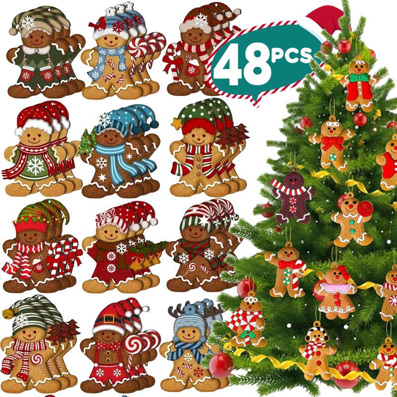 Gingerbread Man Ornaments Christmas Tree Hanging Pendant Christmas Decorations accessories for Home New Year Gift
