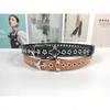 Star full hole denim hollow out fashion no punching needle buckle waistband belt