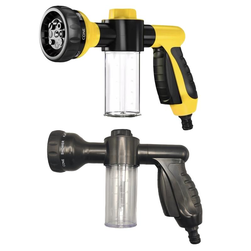

8 Types Nozzle Splash Patterns Foam Sprayer Water Gun With Soap Dispenser Clean Tools Usd For Car Wash & Pet Dog & Cat Bathing