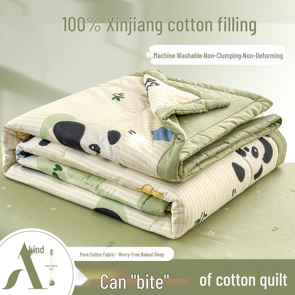 Class A Pure Cotton Summer Air Conditioning Quilt - Thin, Machine Washable