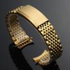 18mm 19mm 20mm Stainless Steel Watch Bracelet for Omega Seamaster for Speedmaster Men's Silver Gold Curved End Metal Watch Strap