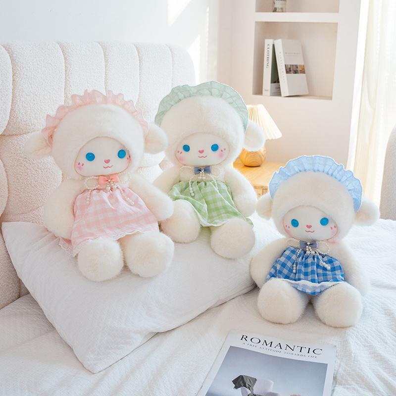 Super Cute Sheep Plush Dolls Kawaii Rabbit Toys Stuffed Soft Animal Lamb Bunny Pillow Lovely Birthday Gifts Party Ornament