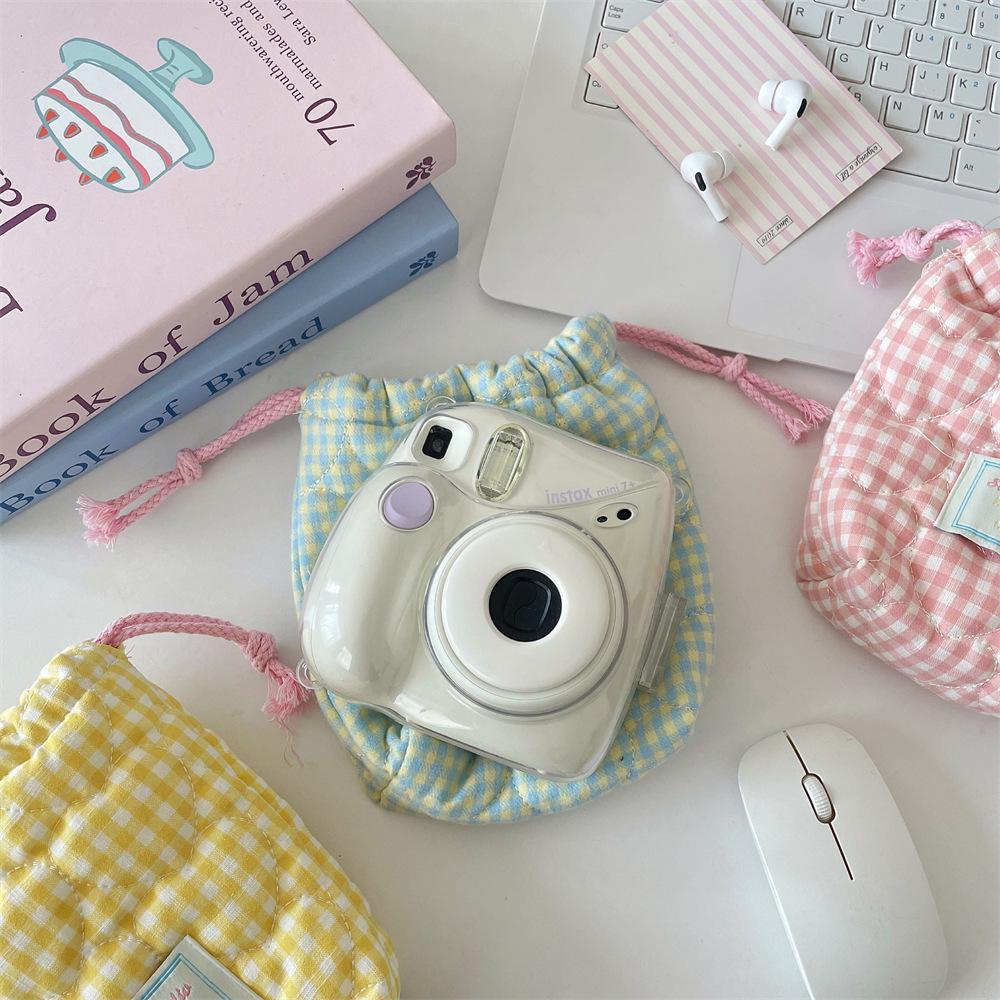 Soft Quilted Padded Camera Bag for Digital Polaroid: Small, Outdoor, Shockproof Storage