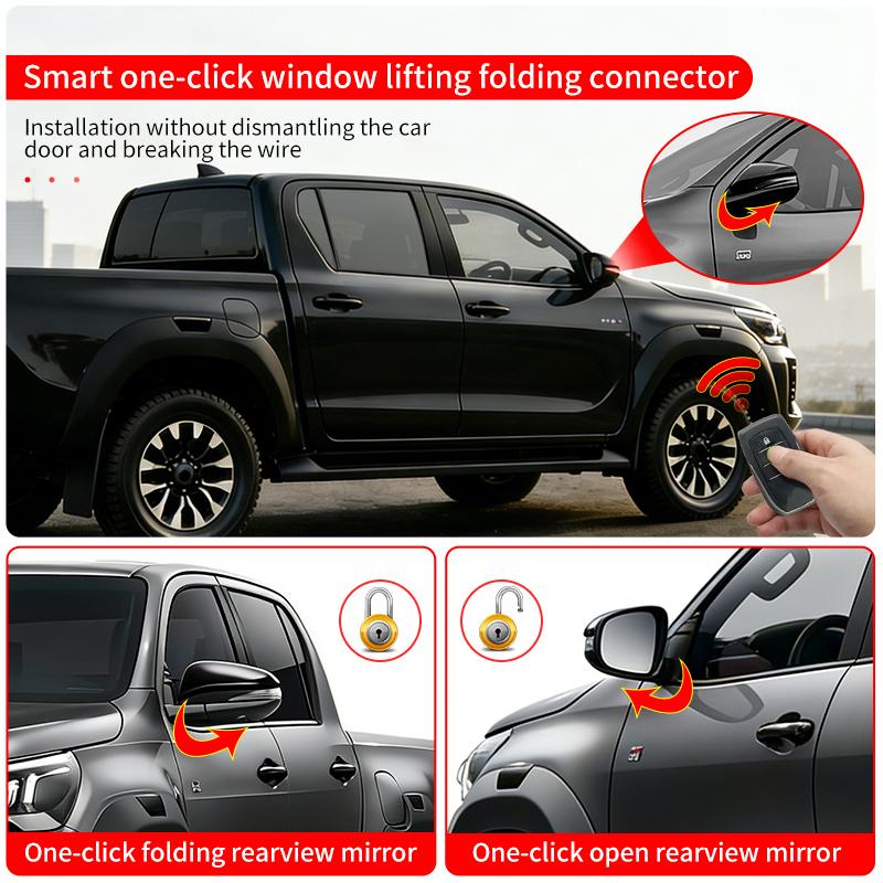 For Toyota Hilux Revo 2016-2025 One Touch Auto Fold Mirror Module Kit with Harness Plug and Play LHD RHD Upgrade Accessories