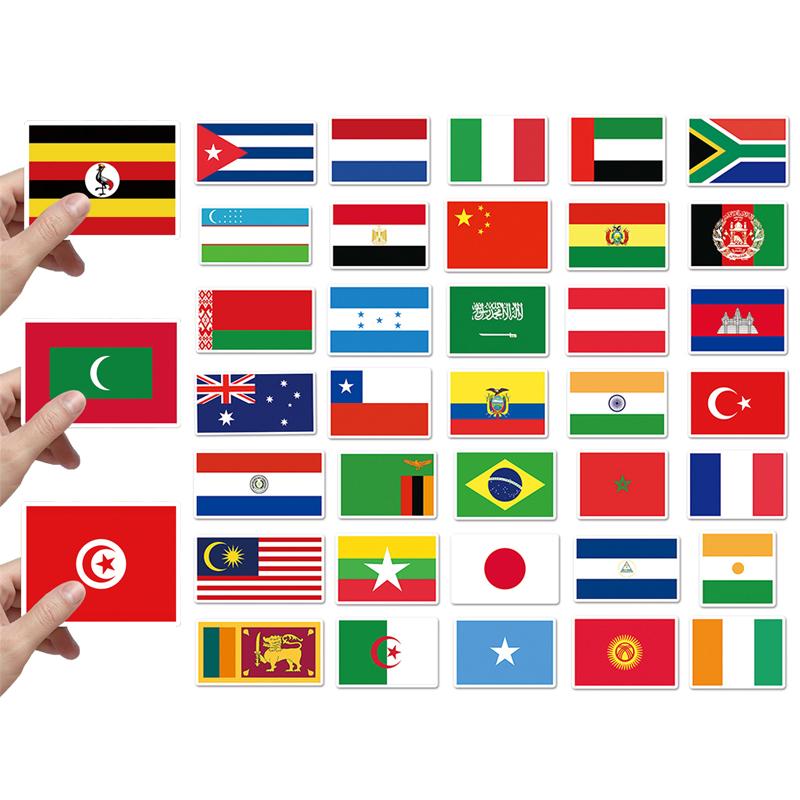 105 аркушів/набір Наліпки-іграшки Серія Національних Прапорів Мультяшні Валіза Ноутбук Гітара Скейтборд Персоналізовані Декоративні Наліпки TMZ