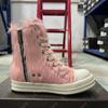 Ro Geobasket Pink Horse Hair High Top Shoes Classic Sneaker Men Shoe Zipper Women Ankle Boots Pink Horsehair Casual Sneakers