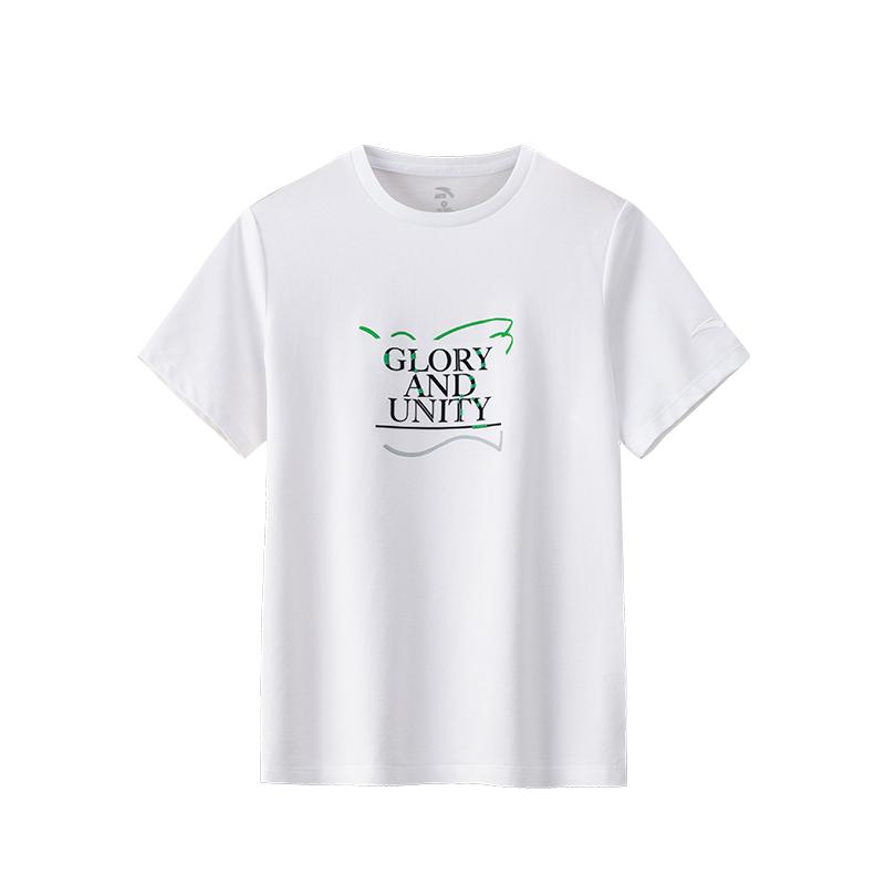 Anta Casual Soft Short Sleeve T-Shirt With Simple Letter Round Neck Women tops 162628119-1 XL