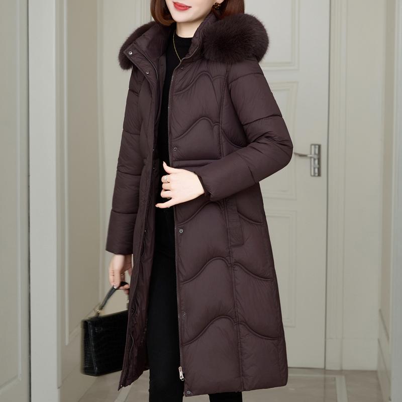 Winter Women's Jackets Hooded Loose Thick Warm Long Parkas Middle Age Female Coat