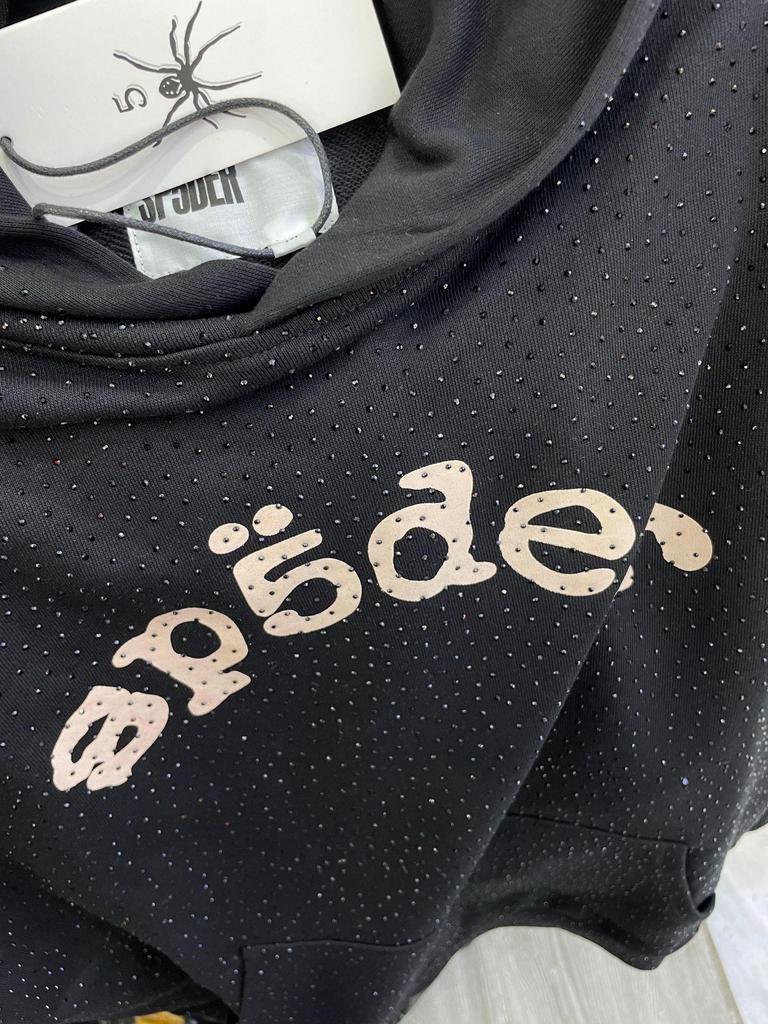 Hanorac Streetwear Greu de Calitate Superioară Sp5der cu Strass-uri pentru Cuplu