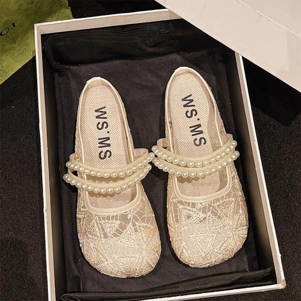 Fashion Female Shoes Slippers Flat Mules For Women 2025 Shallow Slides Cover Toe New Mary Janes Bling Mules For Women 2025 Female Shoes