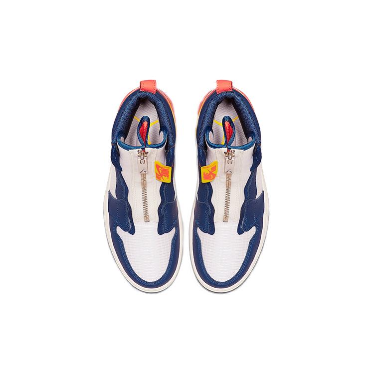 New JORDAN 1 Retro High Zip Blue Void Turf Orange Women's AQ3742-100