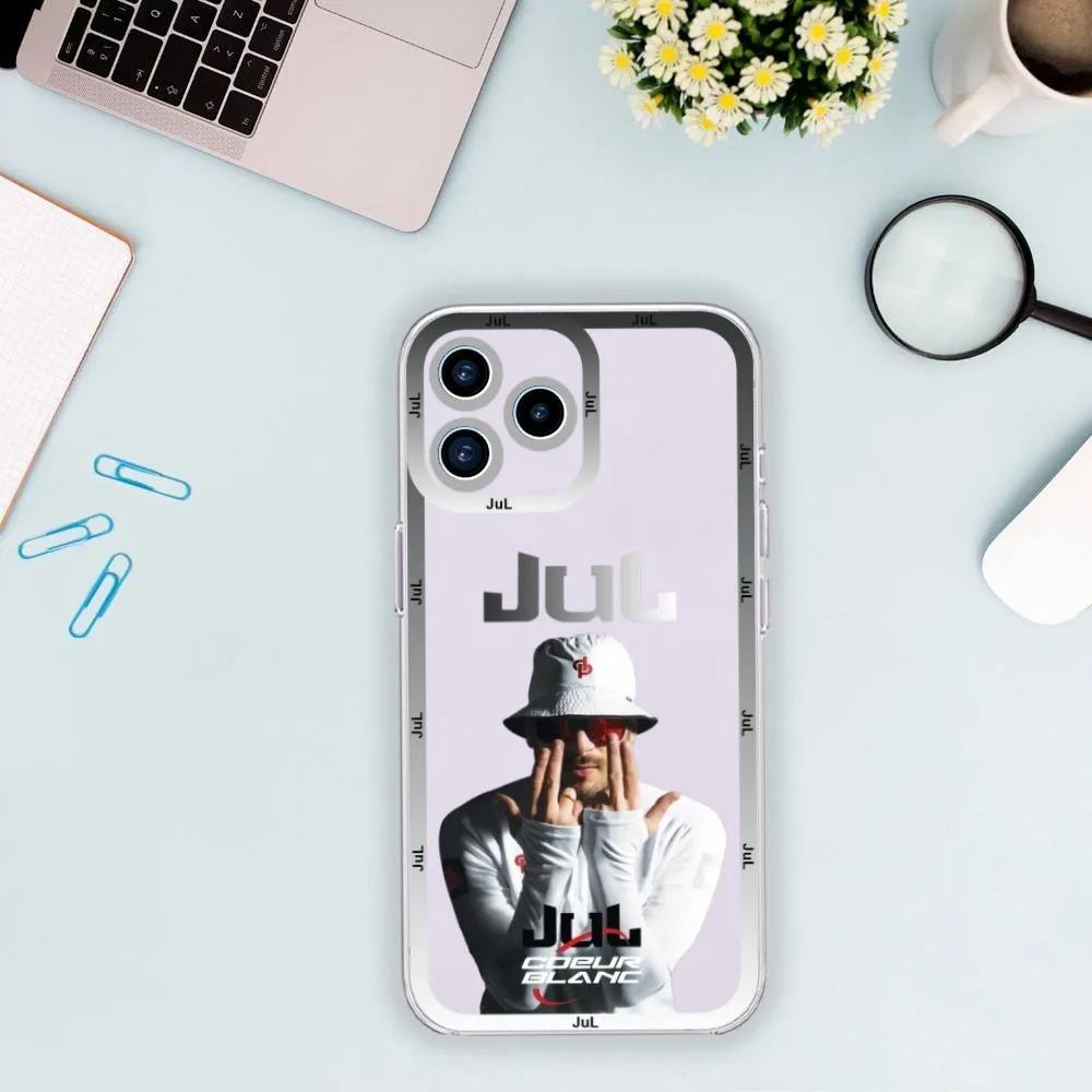 

French Rapper JUL Phone Case For iPhone 16 15 14 13 12 11 Pro Max 7 8 Mini Plus SE X XS XR Transparent Fundas iPhone 7 8