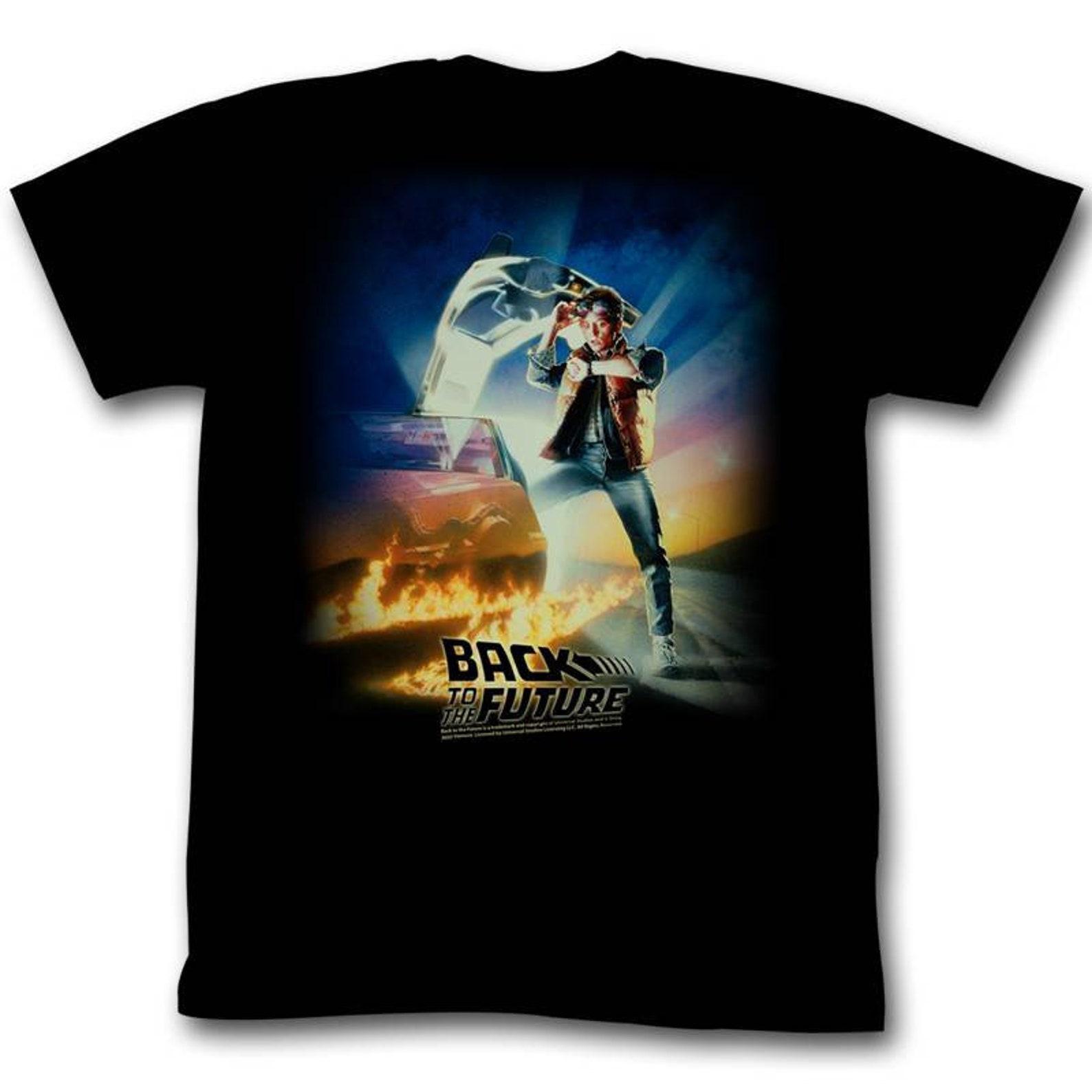 Back to the Future Movie Poster Black Adult T-Shirt 3XL
