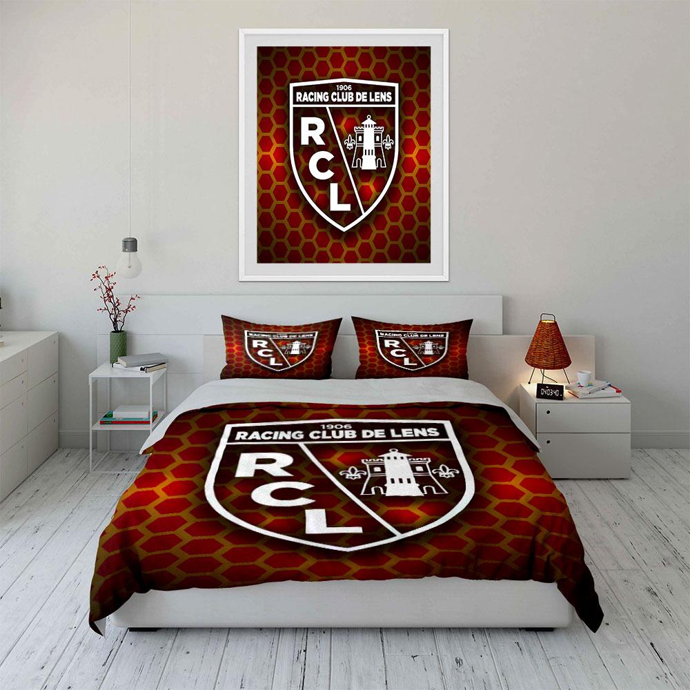 Racing Club de Lens Bedding Set Bedding Duvet Cover Set Duvet Cover Pillowcases (1 * Duvet Cover 2 * Pillowcases, without duvet insert)
