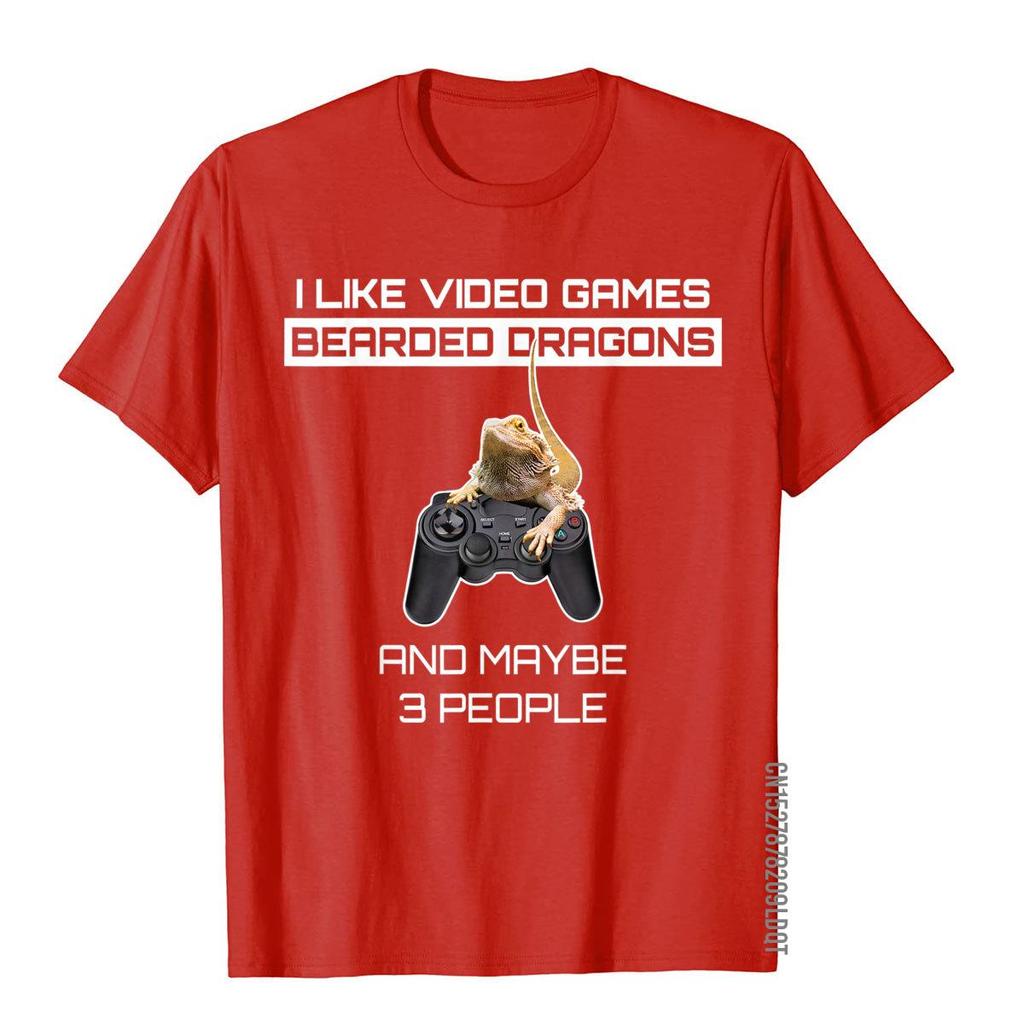 I Like Video Games Bearded Dragons And Maybe 3 People Funny TShirt Cosie T Shirt For Unisex Cotton Tops  Tees Street Hot Sale