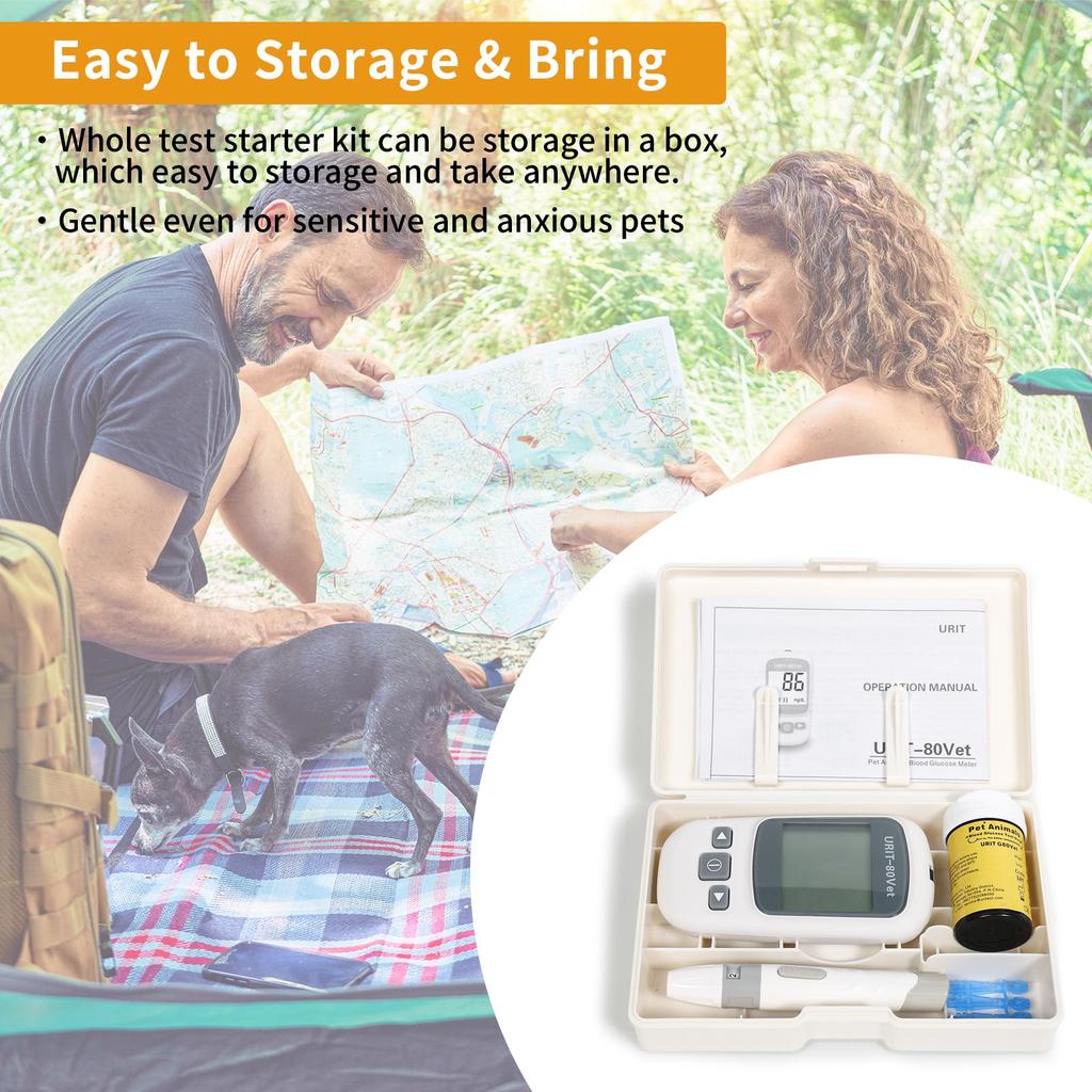 Precise Protection, Worry-free Pet Care - Pet Blood Glucose Meter with 50 Test Strips