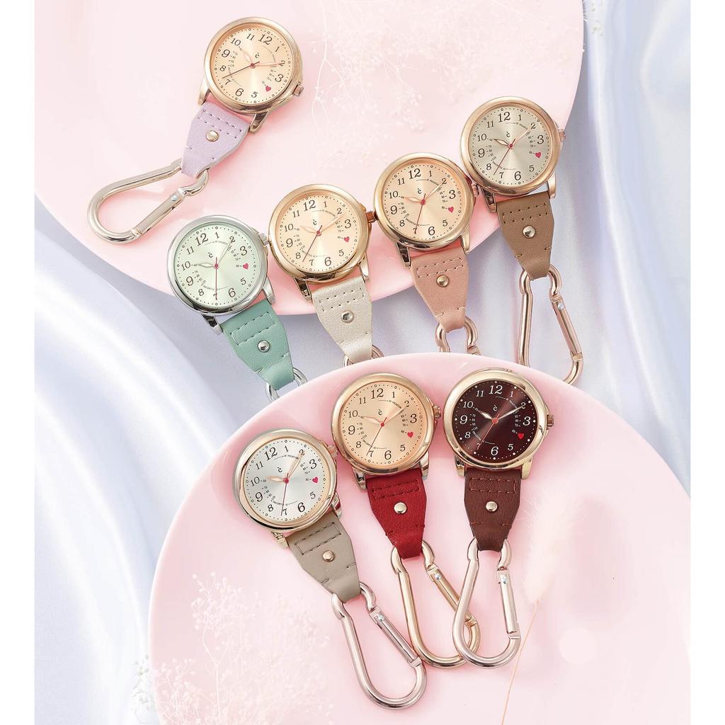 Anfamie Nurse Large For Medical Greige Watch, Long-lasting Battery, Face, Hook-type Watch, Nursing, Care, Use, Convenient,