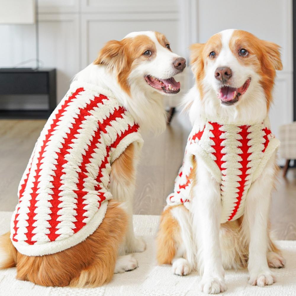 

3XL-8XL Winter Puppy Clothes Warm Fleece Vest Pitbull Trendy Dog Vest New Year s Gift 3XL красный