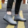 Stock Available Low-Top Thermal Gumboot Waterproof Rubber Boots Fabric Lining Upper Rain Boots