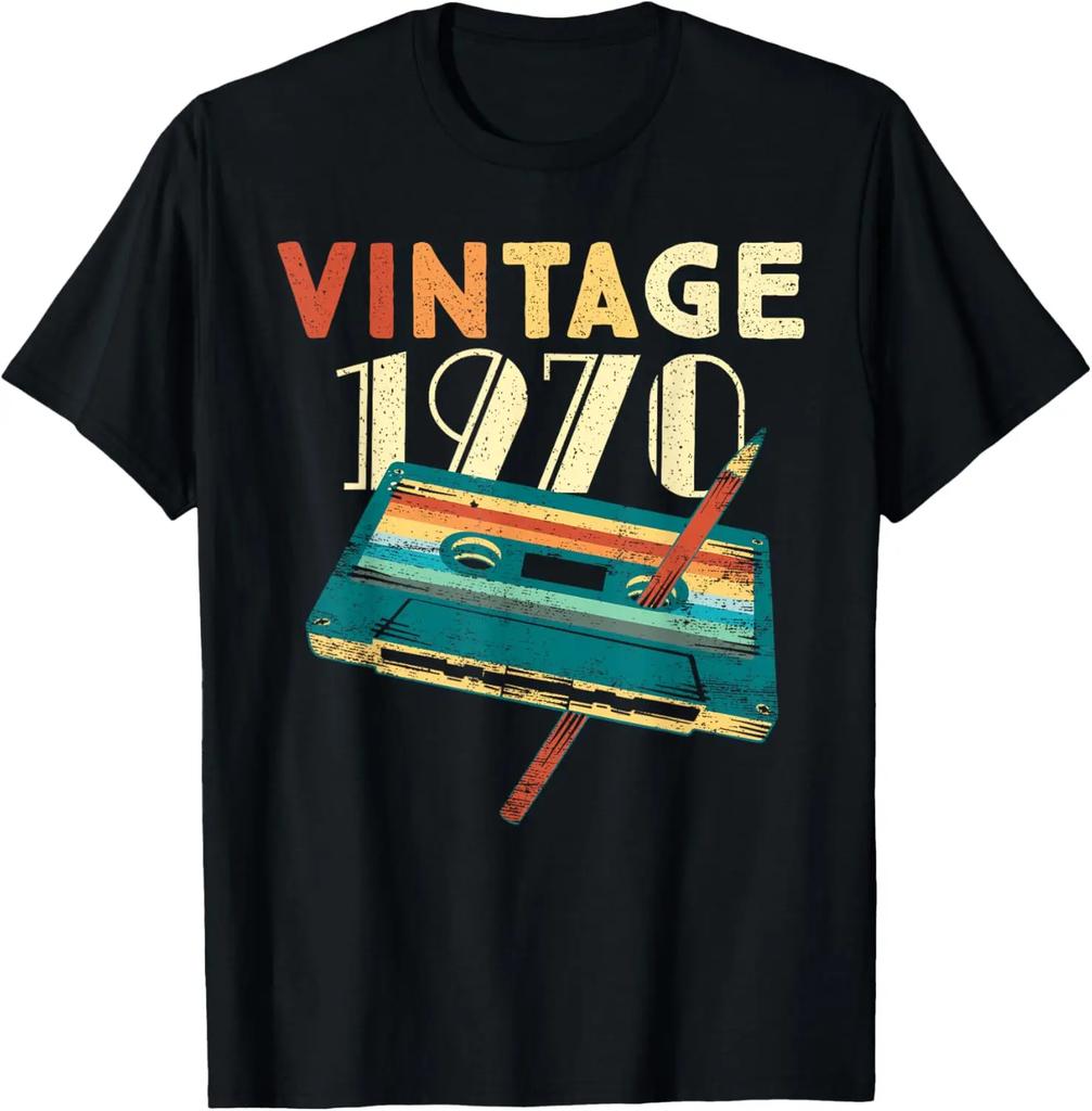 Years Old Gifts Vintage 1970 Music Cassette 55th Birthday T-Shirt Summer Streetwear Camiseta