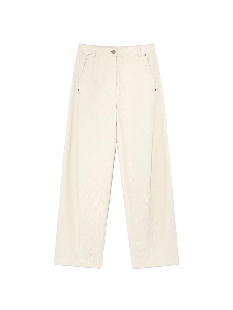 KIJUN Curved Seam Corduroy Pants Ivory