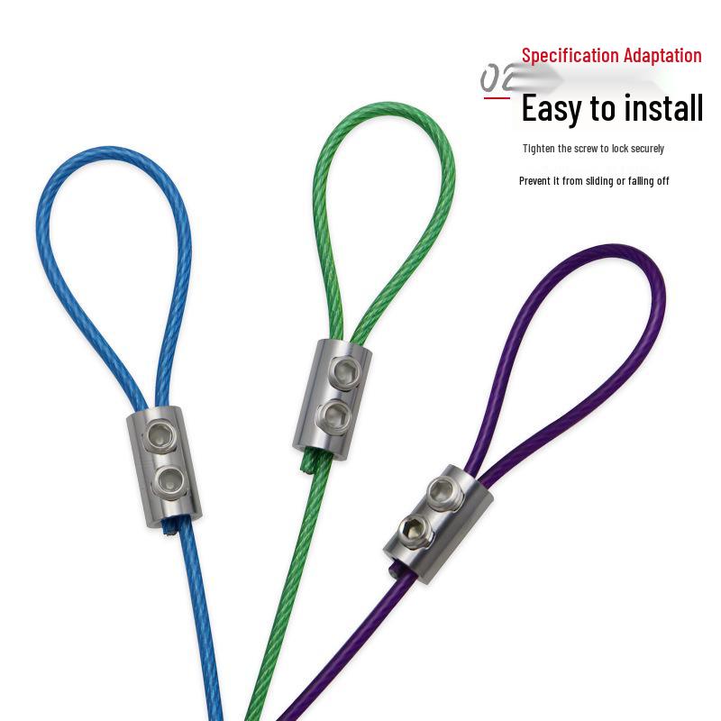 Adjustable Steel Wire Rope with Plastic Coating - Light & Picture Hanging System with Lock Buckle